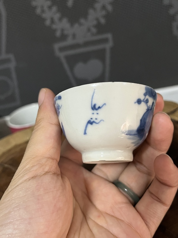 古玩陶瓷松鹿紋福祿壽青花杯拍賣，當前價格588元