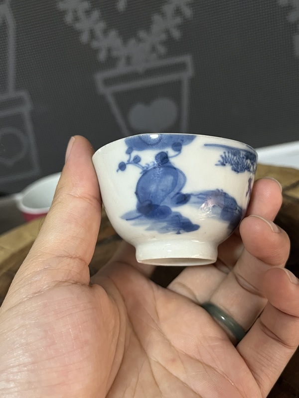 古玩陶瓷松鹿紋福祿壽青花杯拍賣，當前價格588元
