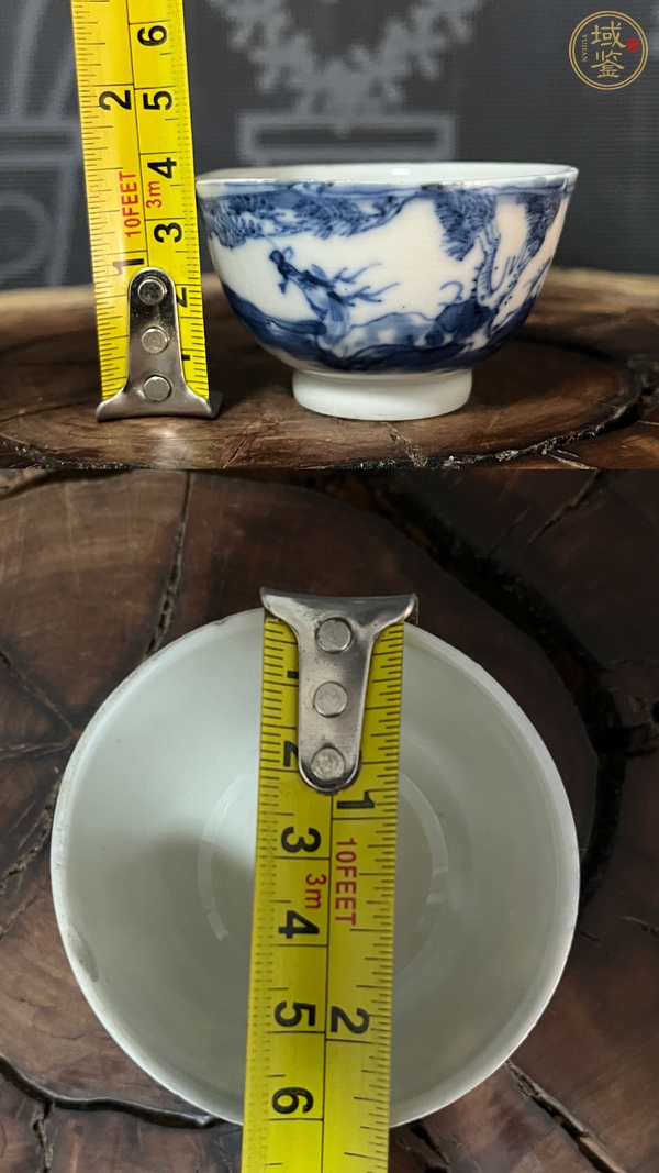 古玩陶瓷松鹿紋青花杯真品鑒賞圖