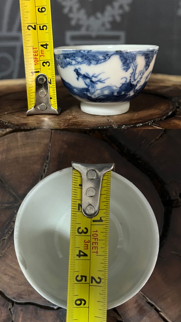 古玩陶瓷松鹿紋福祿壽青花杯拍賣，當前價格588元