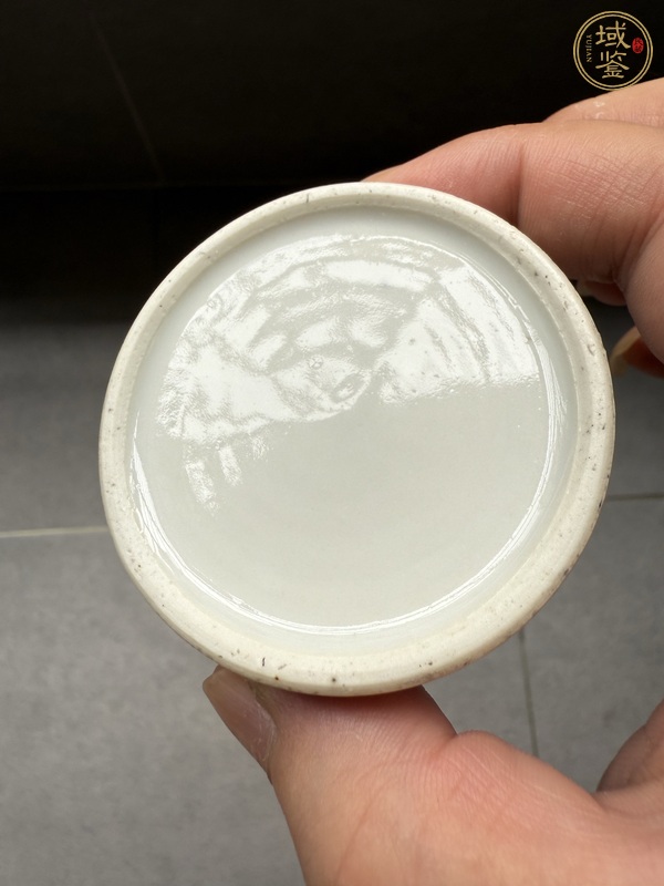 古玩陶瓷清晚期 青花山水紋水盂真品鑒賞圖