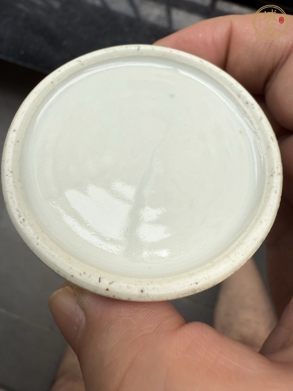 古玩陶瓷清晚期 青花山水紋水盂真品鑒賞圖
