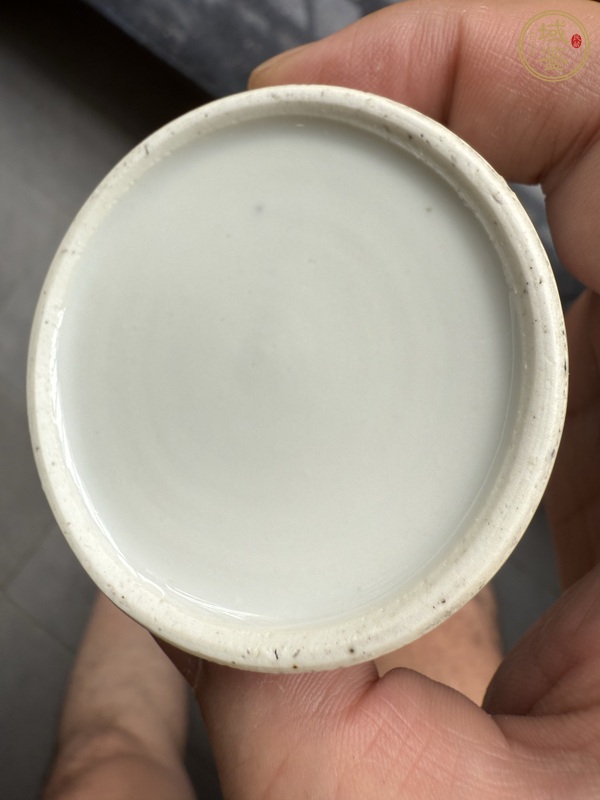 古玩陶瓷清晚期 青花山水紋水盂真品鑒賞圖