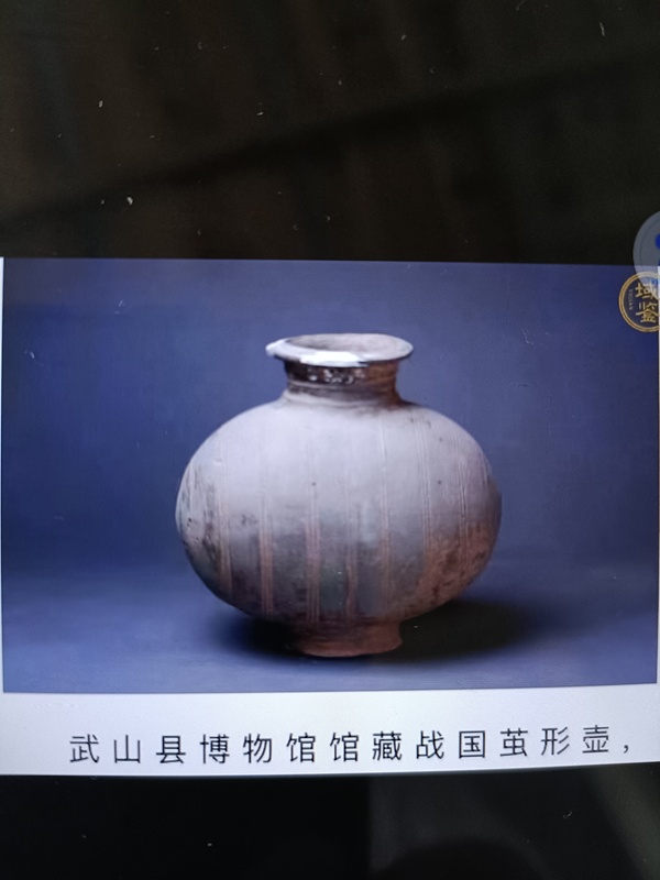 古玩陶瓷館藏級珍品秦漢灰陶彩繪線條紋繭形壺拍賣，當(dāng)前價格2980元