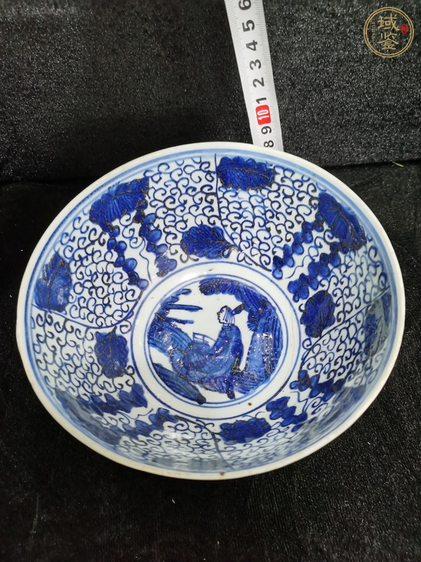 古玩陶瓷青花人物故事紋茶碗真品鑒賞圖