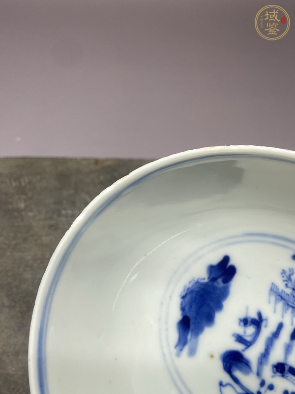 古玩陶瓷三星高照圖青花茶圓真品鑒賞圖