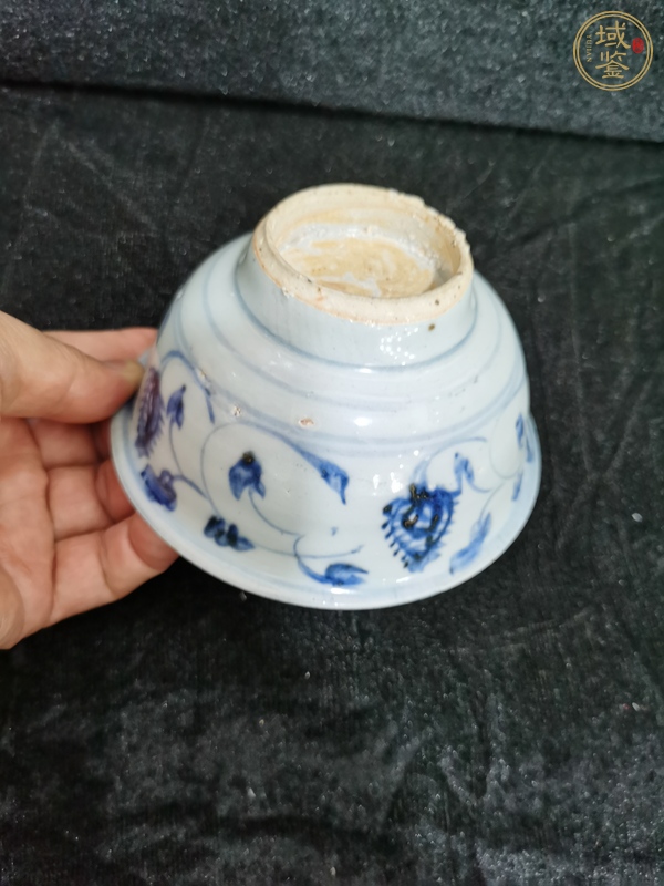 古玩陶瓷青花花卉紋福字碗真品鑒賞圖