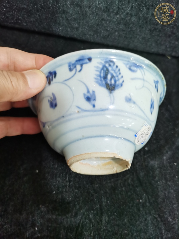古玩陶瓷青花花卉紋福字碗真品鑒賞圖