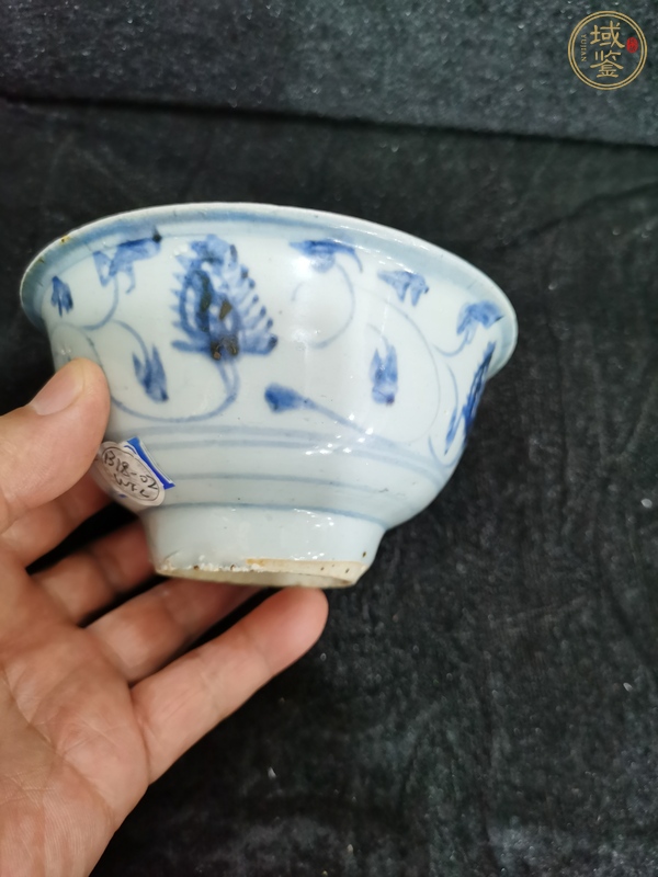古玩陶瓷青花花卉紋福字碗真品鑒賞圖