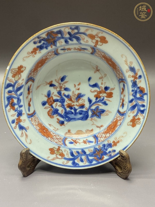 古玩陶瓷青花礬紅盤真品鑒賞圖