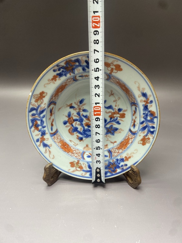 古玩陶瓷清康熙青花礬紅描金折沿洗拍賣，當前價格980元