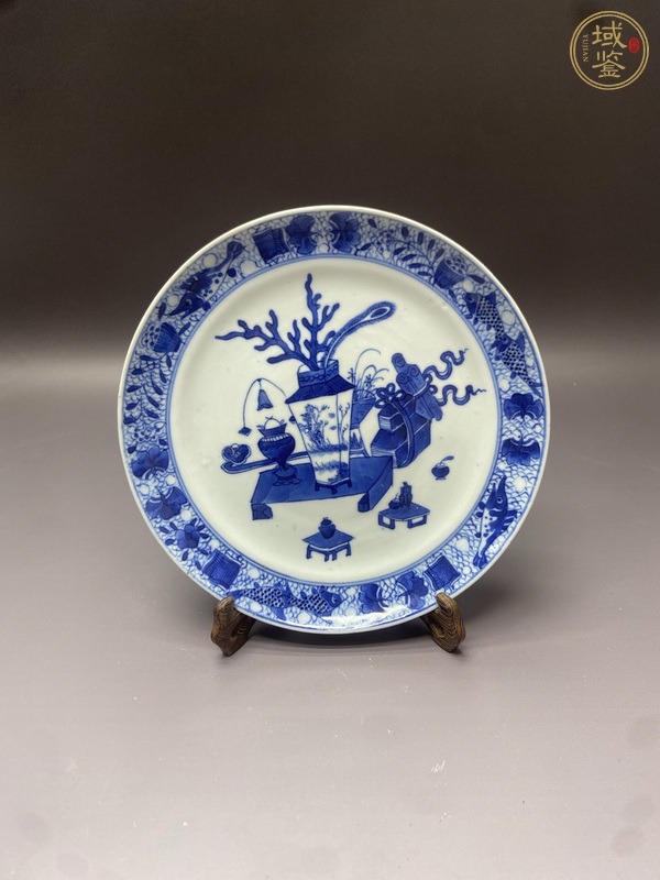 古玩博古圖青花盤真品鑒賞圖