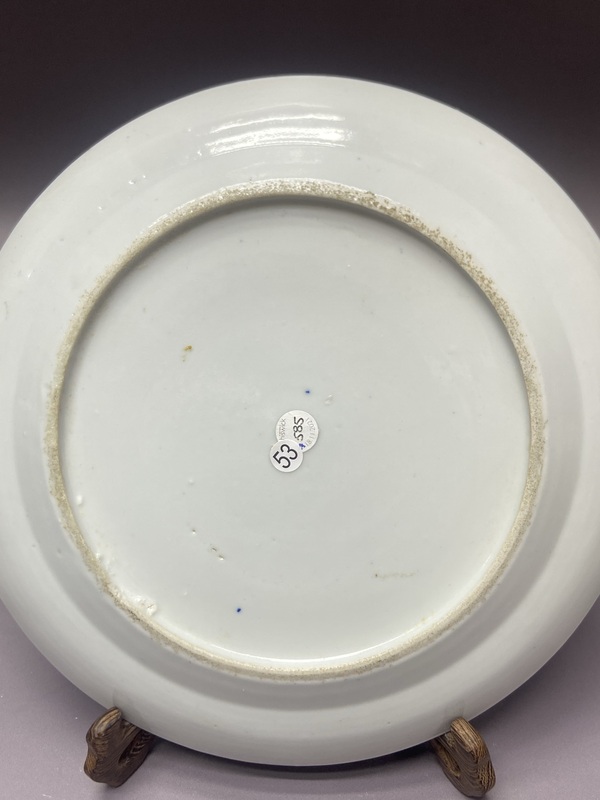 古玩陶瓷清中晚魚紋博古青花盤拍賣，當前價格2360元
