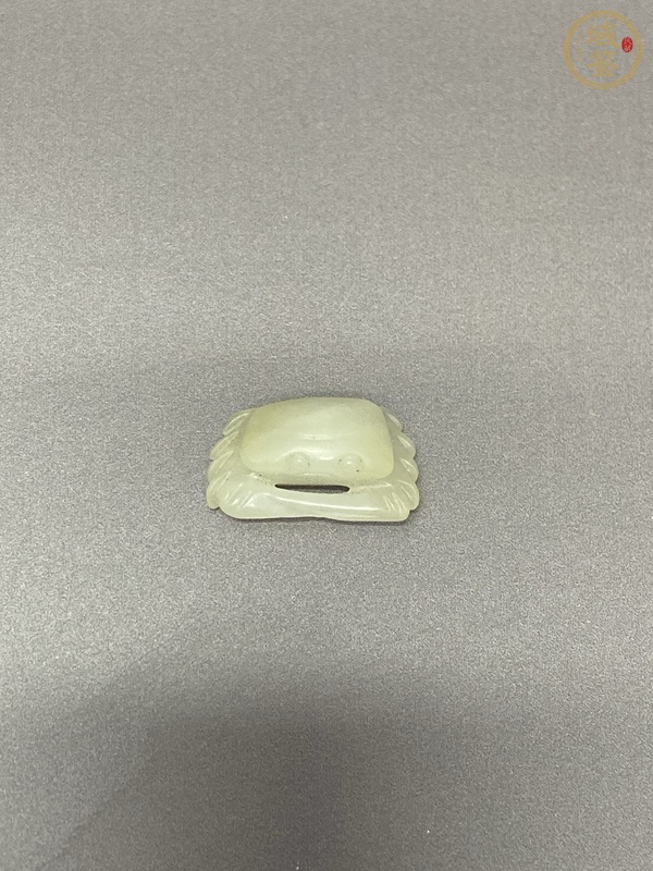 古玩陶瓷八方來財岫巖玉螃蟹真品鑒賞圖