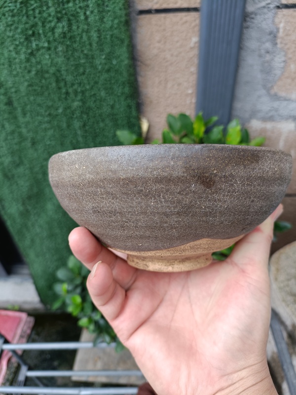 古玩陶瓷元代末茶葉沫釉內彩虹大碗拍賣,當前價格88元