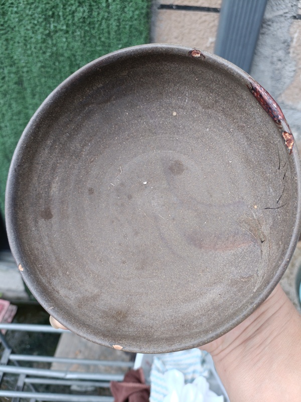 古玩陶瓷元代末茶葉沫釉內彩虹大碗拍賣,當前價格88元
