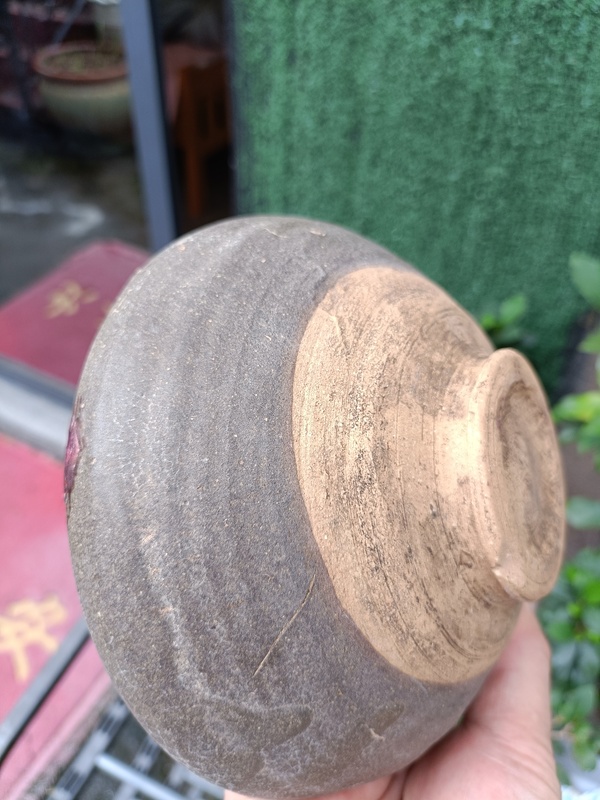 古玩陶瓷元代末茶葉沫釉內彩虹大碗拍賣,當前價格88元