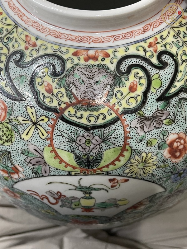 古玩陶瓷清代五彩三國人物故事大罐真品鑒賞圖