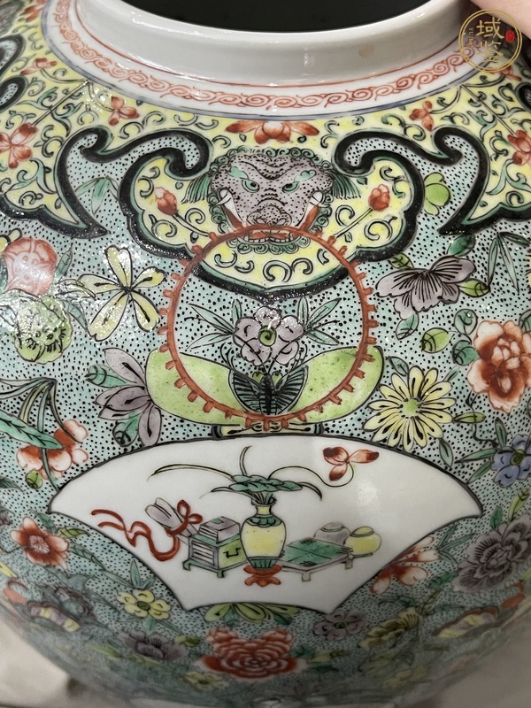 古玩陶瓷清代五彩三國人物故事大罐真品鑒賞圖