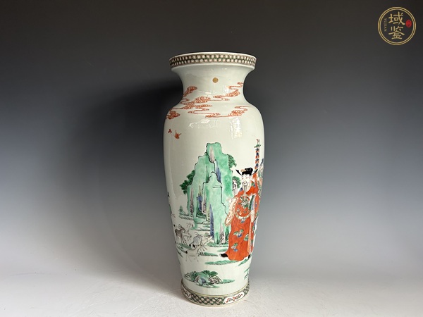 古玩清晚·粉彩人物盤口瓶真品鑒賞圖