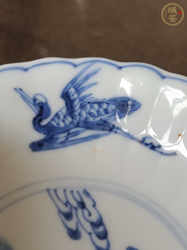 古玩陶瓷青花云鶴紋盤真品鑒賞圖