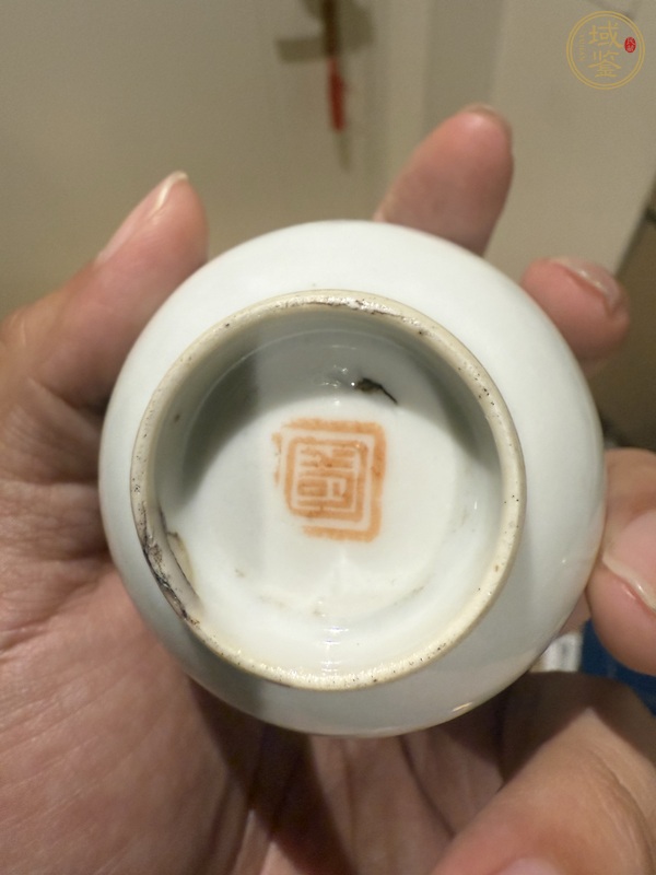 古玩陶瓷粉彩金玉滿堂紋仰鐘杯真品鑒賞圖