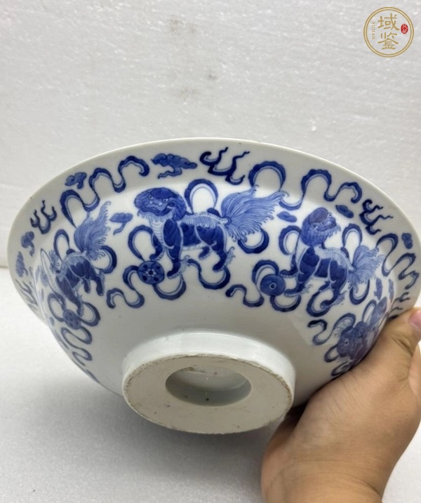 古玩獅紋青花碗真品鑒賞圖