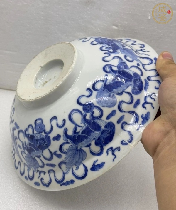 古玩陶瓷獅紋青花碗真品鑒賞圖