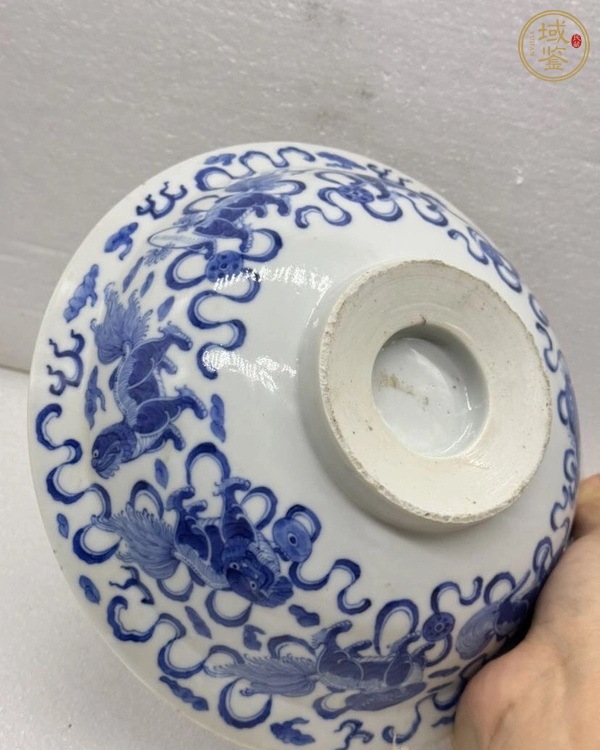 古玩陶瓷獅紋青花碗真品鑒賞圖