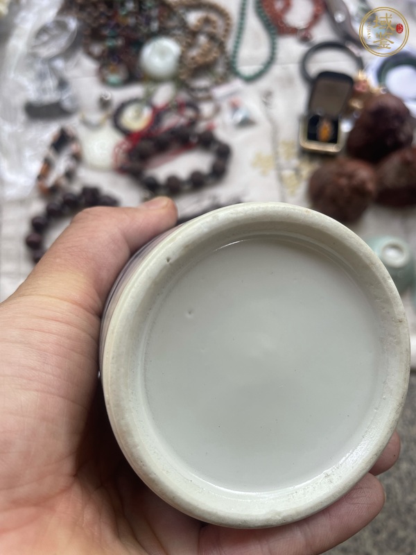 古玩陶瓷樵漁耕讀山水紋青花筆筒真品鑒賞圖