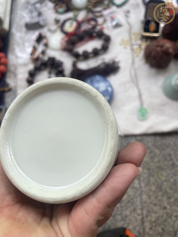 古玩陶瓷樵漁耕讀山水紋青花筆筒真品鑒賞圖
