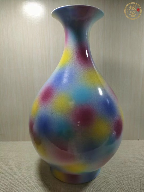 古玩陶瓷桃花洞釉玉壺春瓶真品鑒賞圖