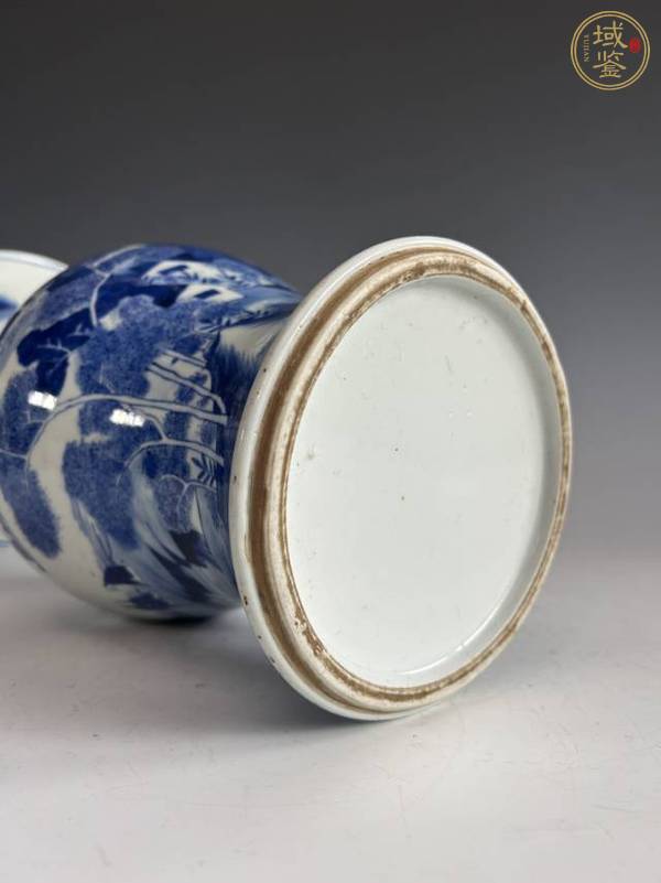 古玩陶瓷青花山水人物紋花鼓真品鑒賞圖