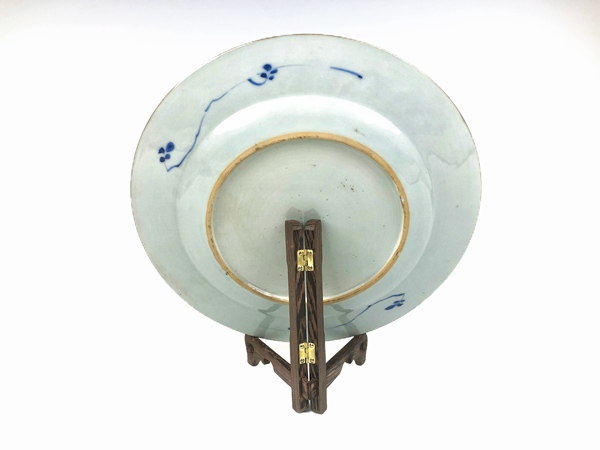 古玩陶瓷清乾隆·青花博古紋托八寶大盤拍賣，當前價格564元