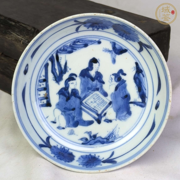 古玩陶瓷民國青花盤真品鑒賞圖