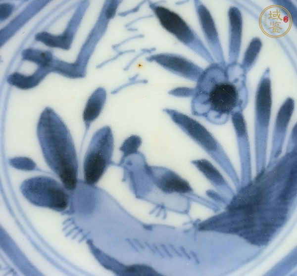 古玩陶瓷花鳥紋青花盤真品鑒賞圖
