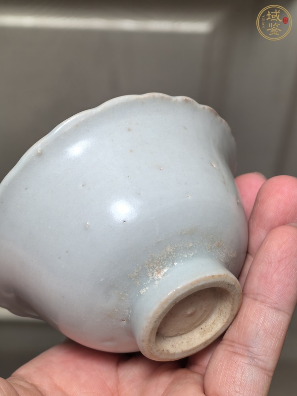 古玩陶瓷卵白釉花口杯真品鑒賞圖