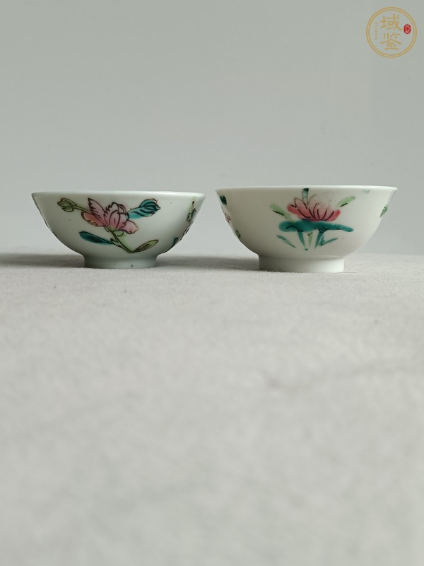 古玩陶瓷粉彩四季花卉紋杯真品鑒賞圖