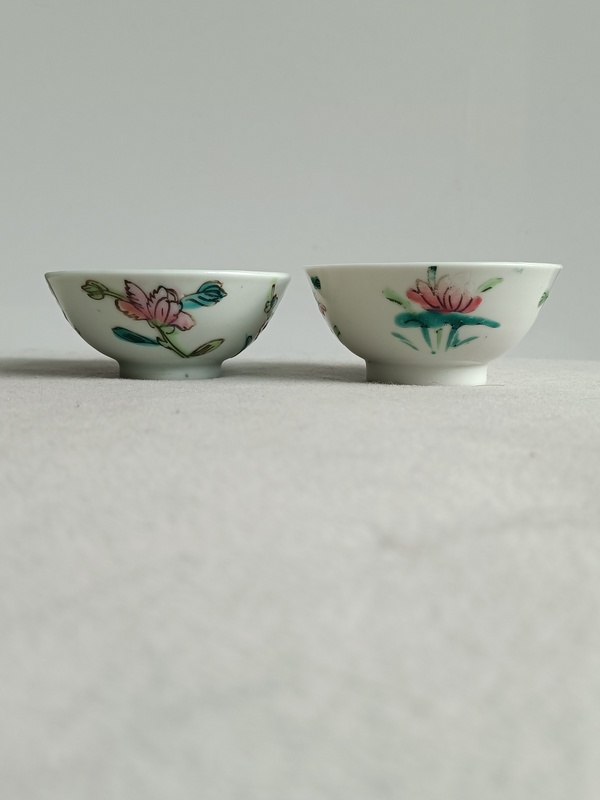 古玩陶瓷粉彩四季花卉紋杯拍賣,當前價格266元