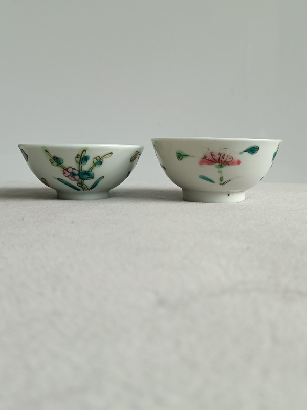 古玩陶瓷粉彩四季花卉紋杯拍賣,當前價格266元