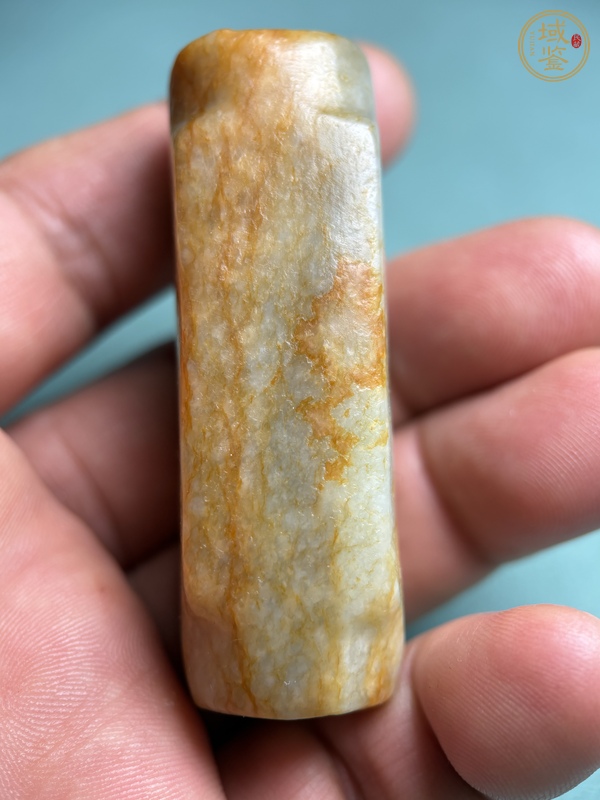 古玩漢代紅沁玉琮真品鑒賞圖