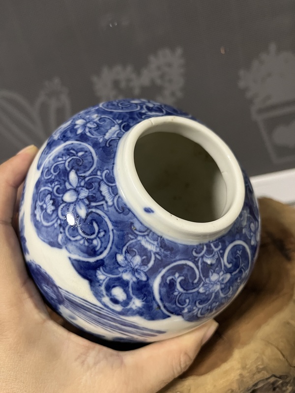 古玩陶瓷光緒青花錦雞牡丹紋罐拍賣,當前價格2888元