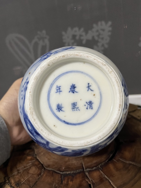 古玩陶瓷光緒青花錦雞牡丹紋罐拍賣,當前價格2888元