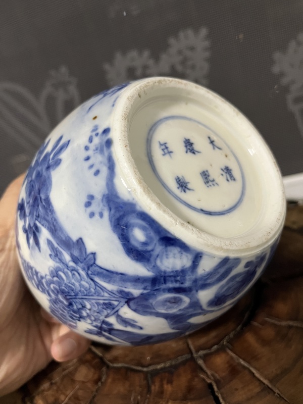 古玩陶瓷光緒青花錦雞牡丹紋罐拍賣,當前價格2888元