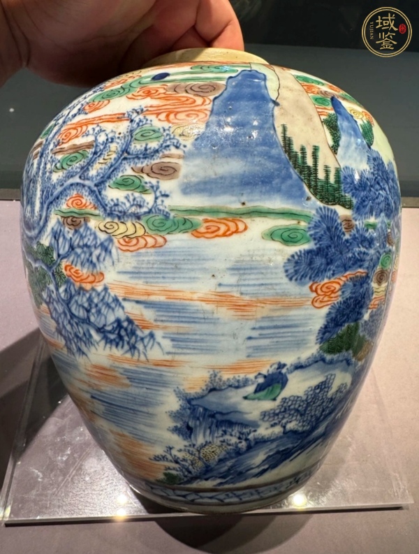 古玩陶瓷青花加彩罐真品鑒賞圖