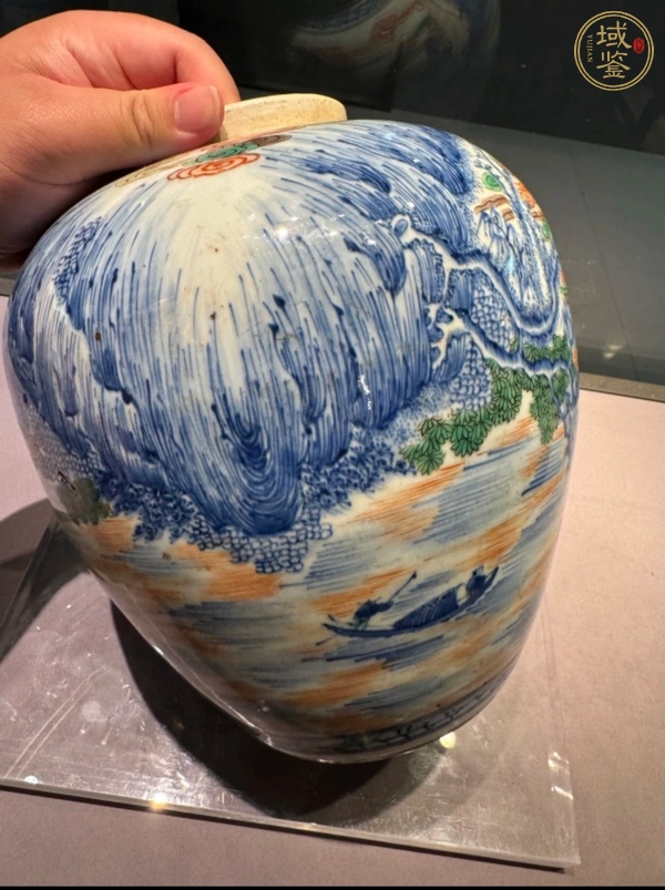 古玩陶瓷青花加彩罐真品鑒賞圖