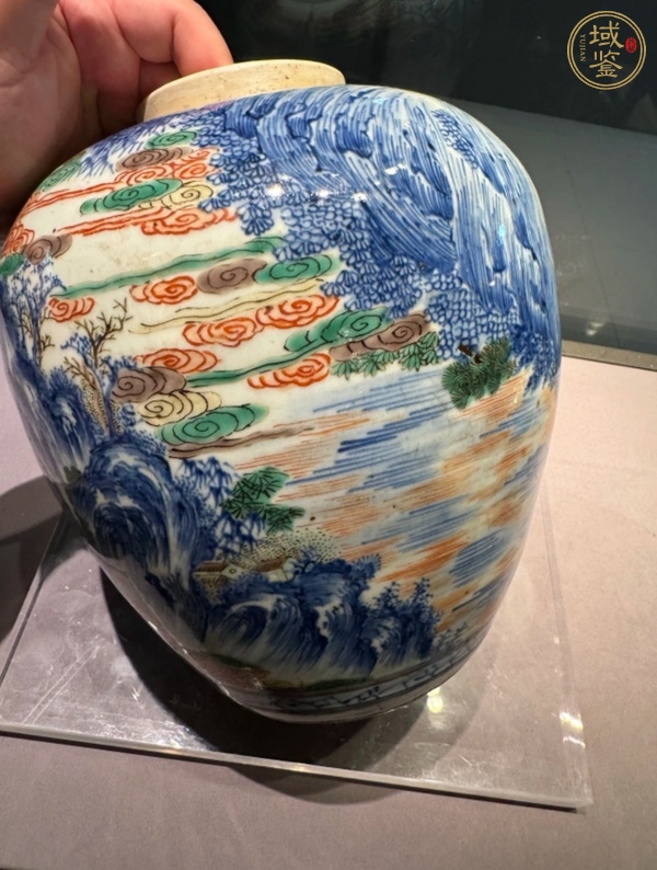 古玩陶瓷青花加彩罐真品鑒賞圖