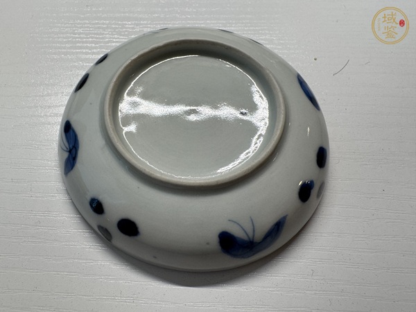 古玩陶瓷花卉紋青花盤(pán)真品鑒賞圖