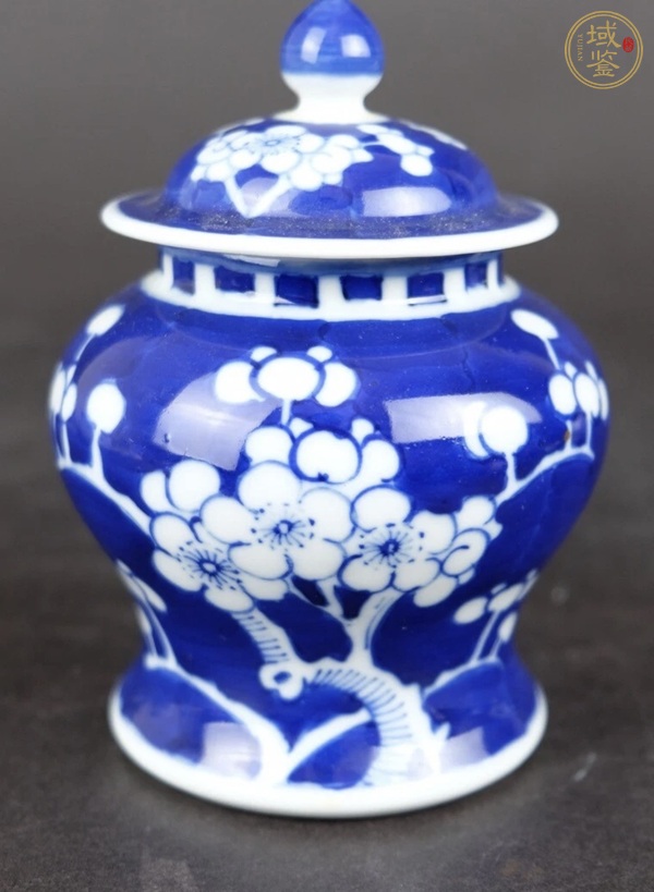 古玩青花冰梅紋蓋罐真品鑒賞圖
