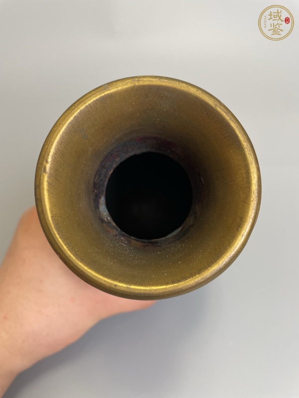 古玩銅器民國 銅胎琺瑯彩洞石花鳥紋賞瓶真品鑒賞圖